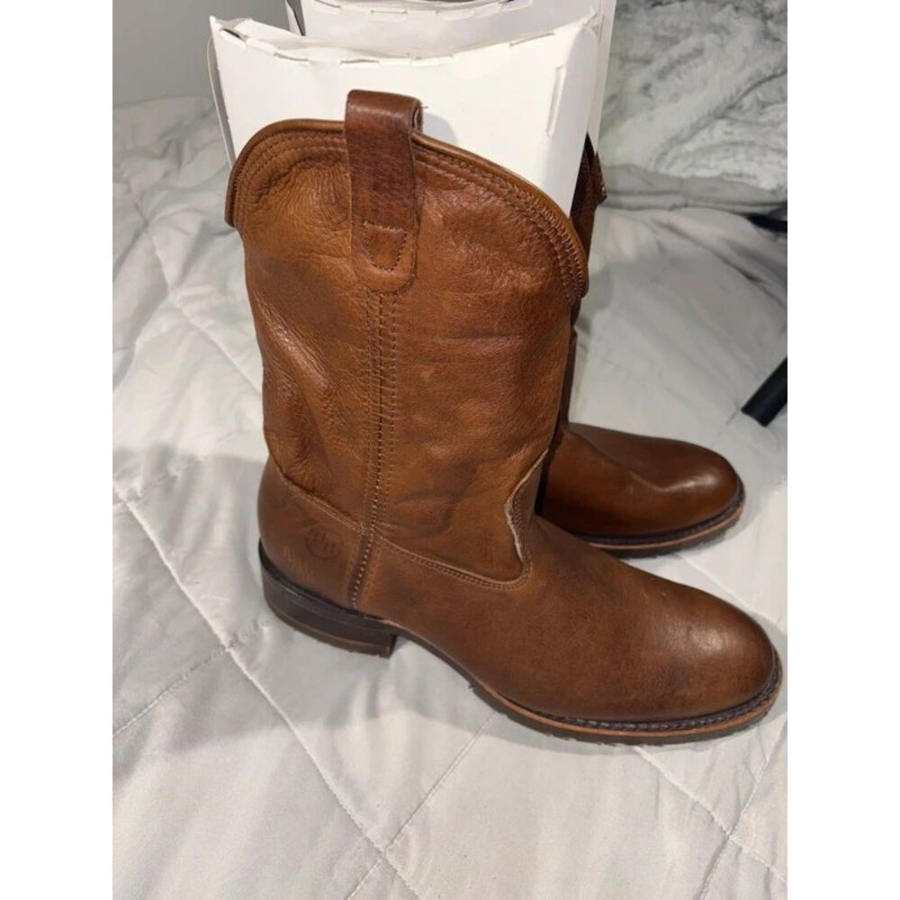 New Double-H Boot Company style DH2510 Brown Leather Roper Boots 12 D